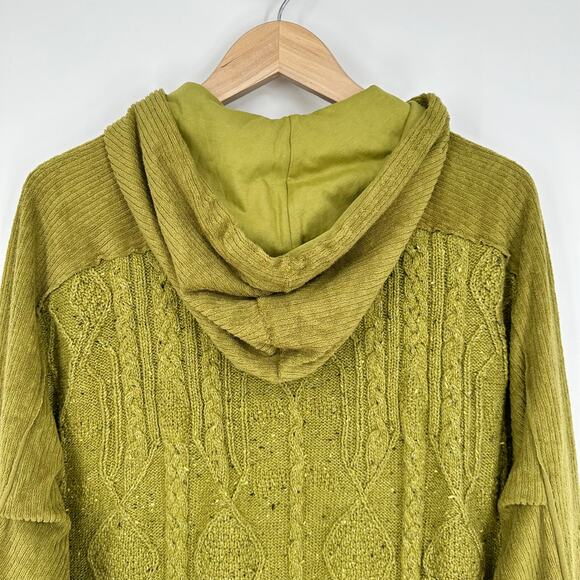 Free People Powder Bunny Sweater Ski Bum Fair Isle Chunky Knit Hooded Oversized - Picture 10 of 14